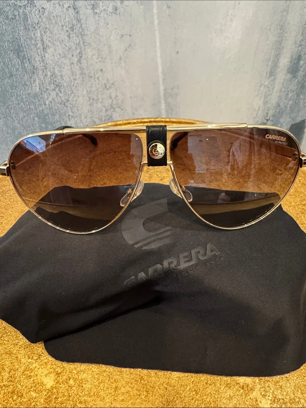 NEW Carrera Gold Aviator Sunglasses with Brown Gradient Lenses UNISEX